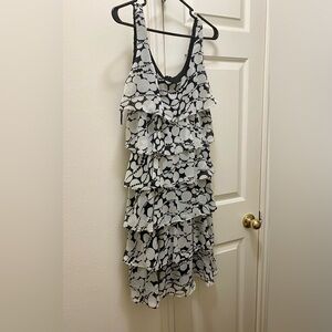 Scarlett Monochrome Layered Midi Dress